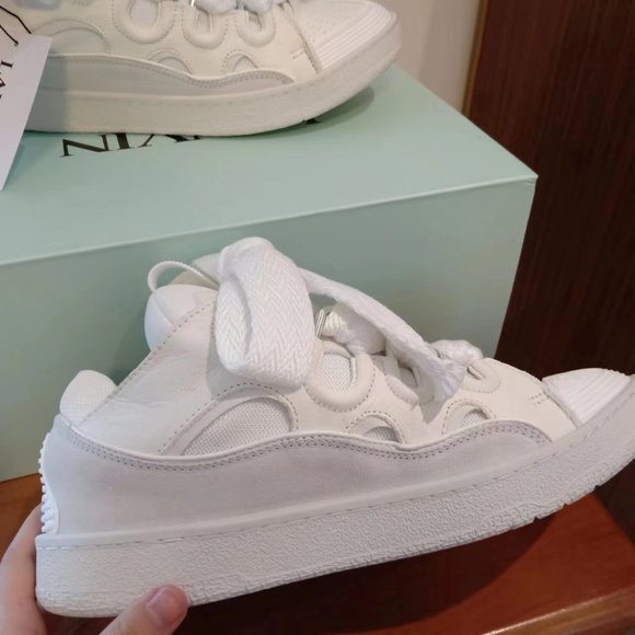 Lanvin White Calfskin Stitching Athletic Platform Shoes main image 11